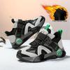 2025 Autumn Kids' Running Shoes: Waterproof, Anti-slip, Fleece-lined Sports Sneakers for Boys, Ideal for Middle and Big Kids