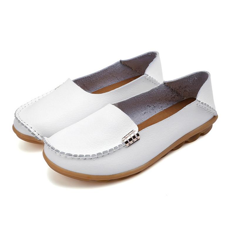 Flat Shoes Women Slip On Shoes For Women's Moccasins Genuine Leather Loafers Women Flats Ladies Shoes Plus Size Sapato Feminino