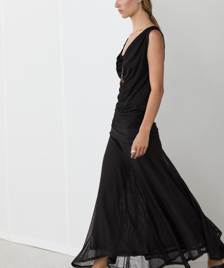 Masimodutti Drape Glossy Knot Detail Top