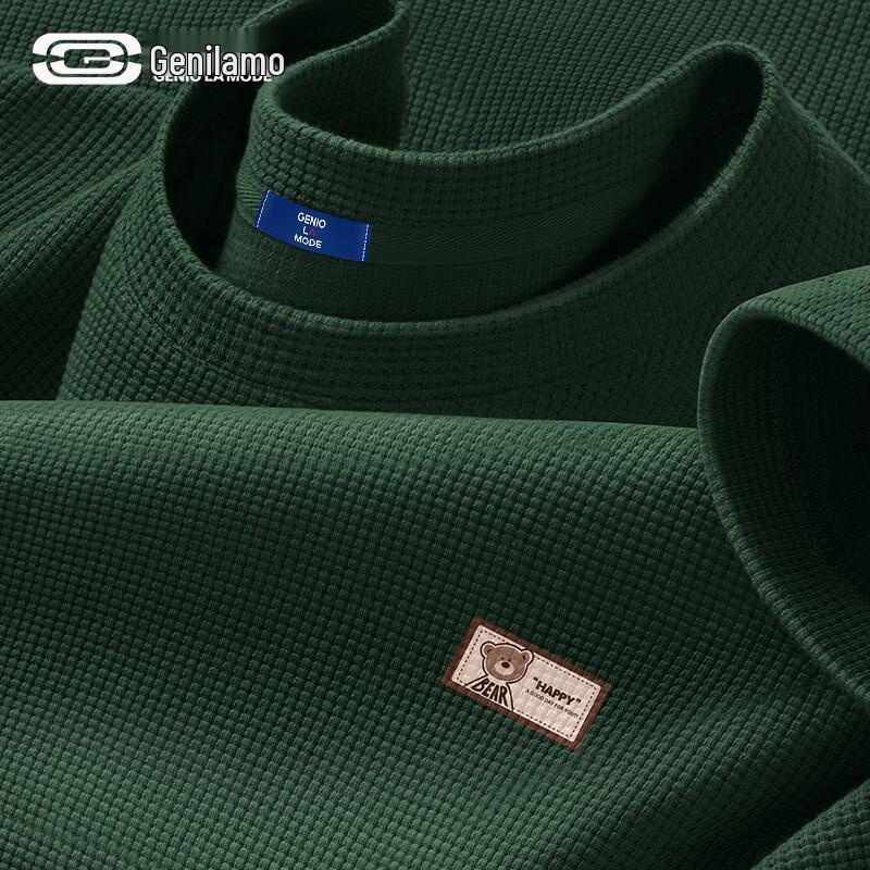 GENIOLAMODE Men s Waffle Knit Short Sleeve T-Shirt 3XL