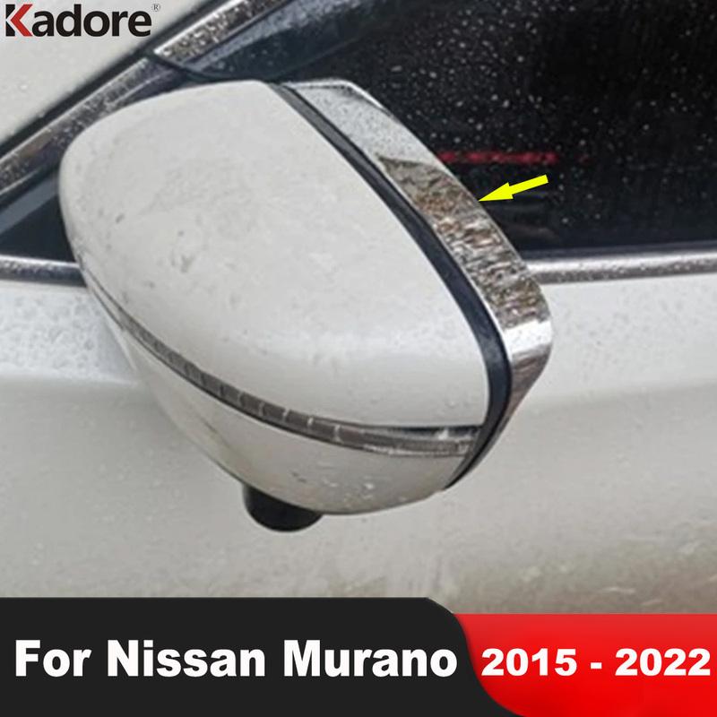 Rearview Mirror Eyebrow Cover Trim For Nissan Murano 2015- Chrome Car Side Mirrors Rain Shield Sun Visor Frame Accessories