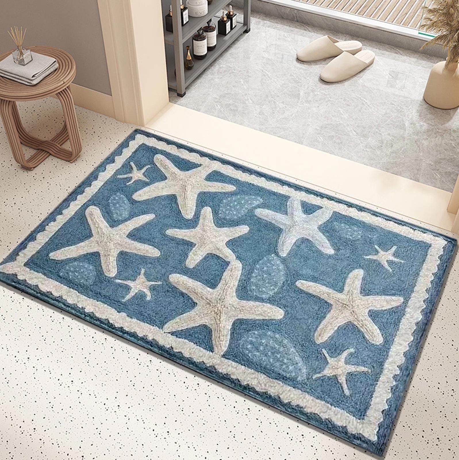 

Imitation Cashmere Floor Mat Bathroom Absorbent Non- Floor Mat Bedroom Bedside Blanket Entrance Door Mat One Size