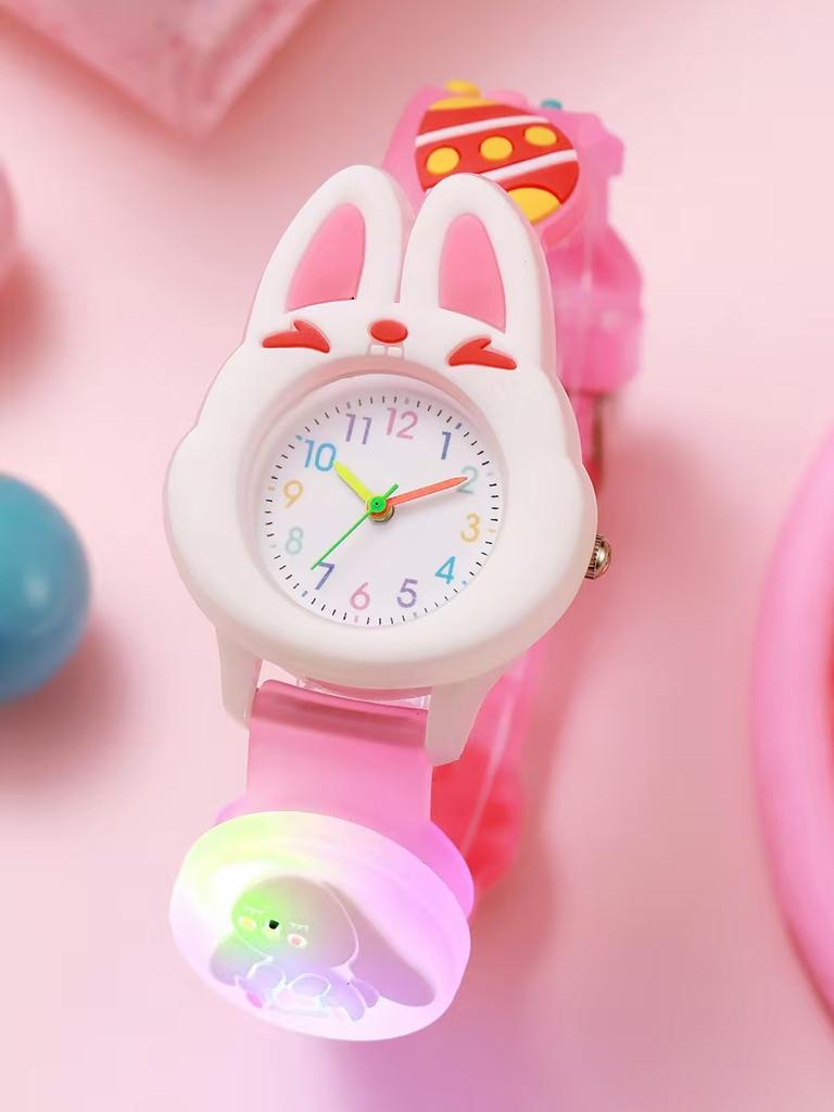 Cute cartoon rabbit watch cool lights quartz watch, suitable for Halloween Christmas gift