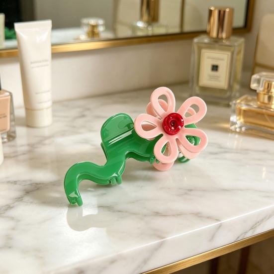 Women Hair Claw Bowknot Flower Shape Anti-slip Teeth Hair Clip Large