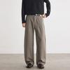 Qiandongge Anzughose Herren Herbst und Winter Old Money Stil Retro Weitbeinige Hose Trendige Marke Falten Bodenlang Lässige Hose