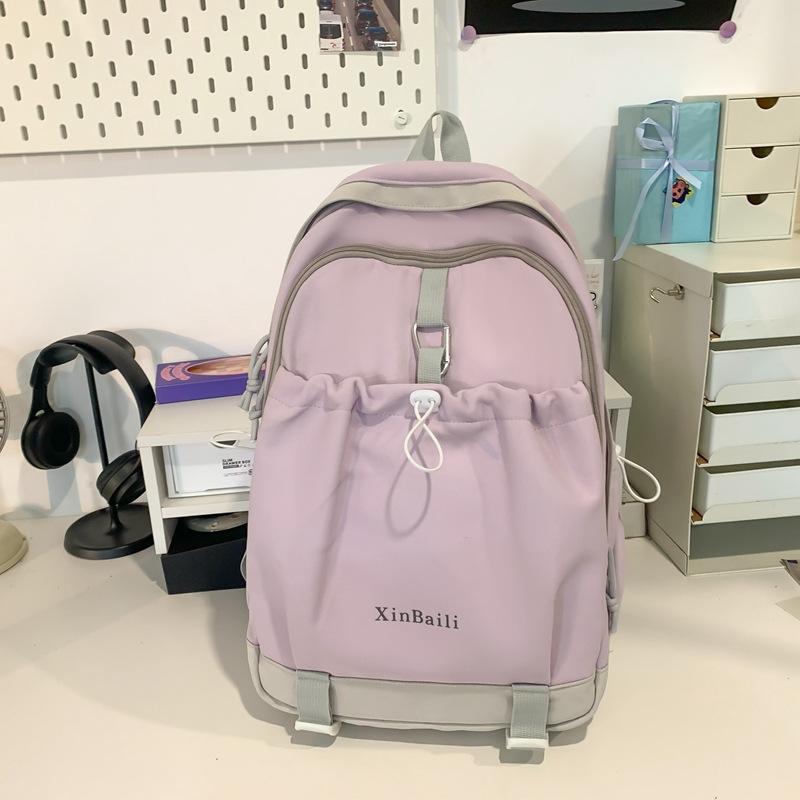 School bag female college student Korean version niche high-value durable backpack women's light and simple large capacity backpack new style