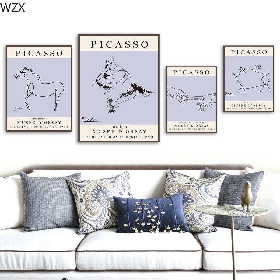 Abstract Picasso Elephant Mouse Bird Cat  And Prints Wall Art Canvas Painting Wall Pictures For Living Room DecorNordic Posters