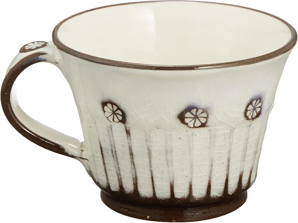 Coffee Cup X 210cc Powdered Shinogi Coffee Bowl Plate Pottery Mino Ware Made In Japan Ale-net 9 H6.7cm