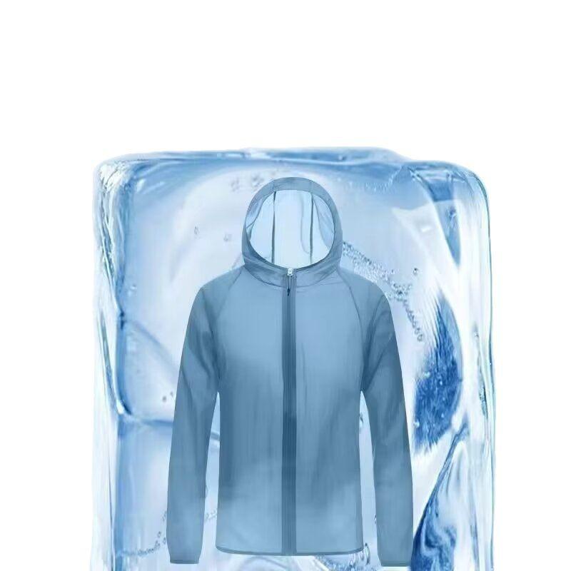 Unisex Ice Silk Sunscreen Jacket: Lightweight, Loose Fit, Plus Size, Zippered, Long-Sleeved for Outdoors.