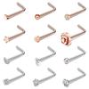 Stainless Steel L Shaped Nose Rings Cz Nose Stud Body Piercing Jewelry