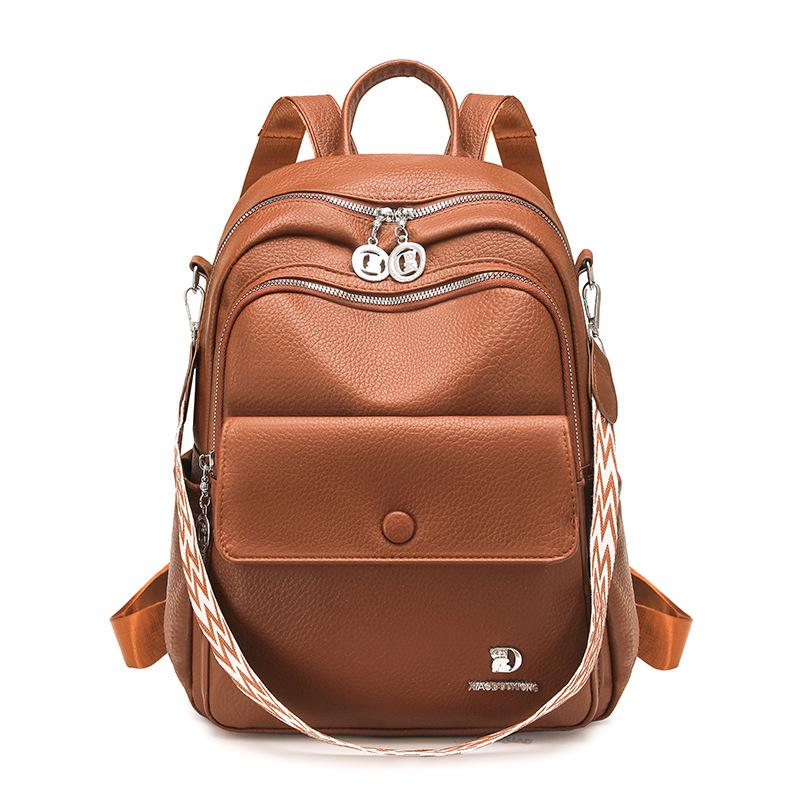 Women s PU Backpack Commuter Travel Backpack Large Capacity Multi-function Shoulder Bag