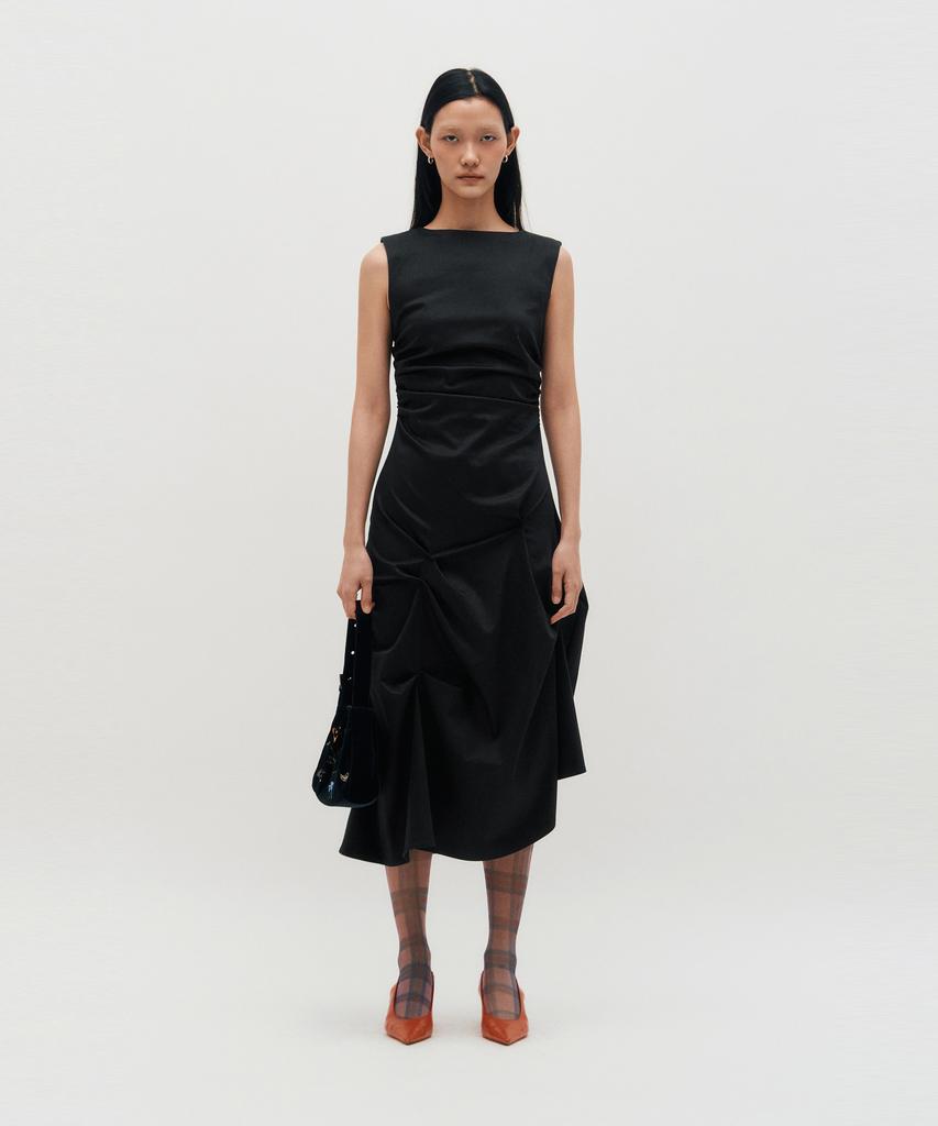 Kimjisu Dozi - Sleeveless Pinched Long Dress _ Black