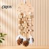 Wood Blocks Bird Toy Wooden Parrot Toy, Chew with Beads Pinecones, Safe Gnawing Accessory Beak Grinding Cage for Macaws African Greys Large