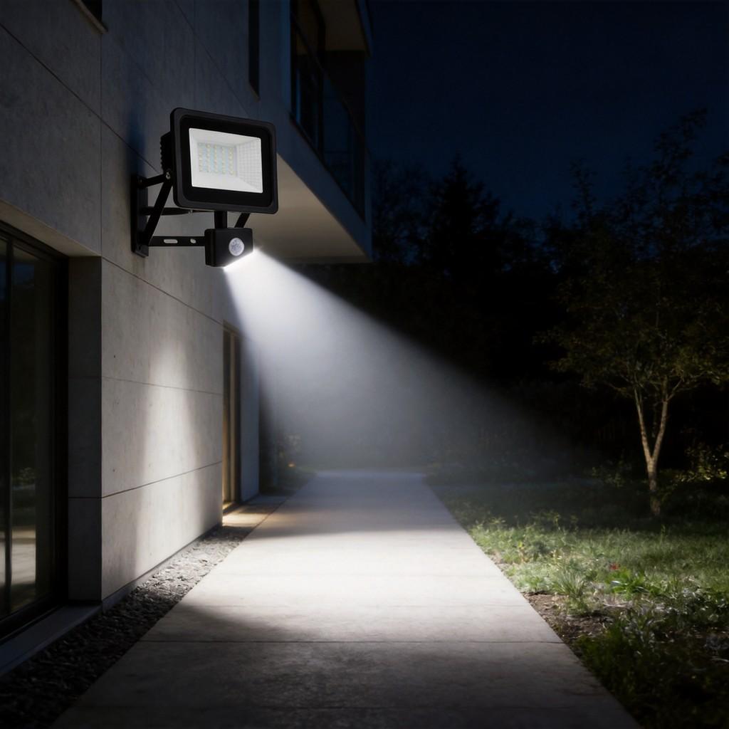 Pir Body Sensor Led Flood Light With Auto Motion Detection For Outdoor Security