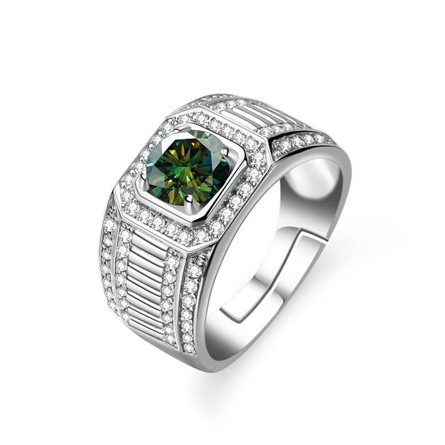 Men's S925 Ring 1 Carat D Color Moissanite Luxury Sterling Silver 925 Jewelry For Wedding Engagement Anniversary Gift