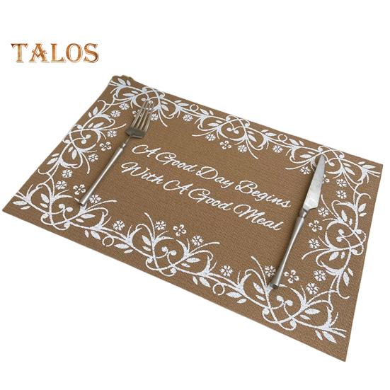 Vintage Letter Placemat Waterproof Heat-Resistant Non-slip Heat Insulation Dishwasher Safe Rectangle Dining Table Protection Decoration Pad