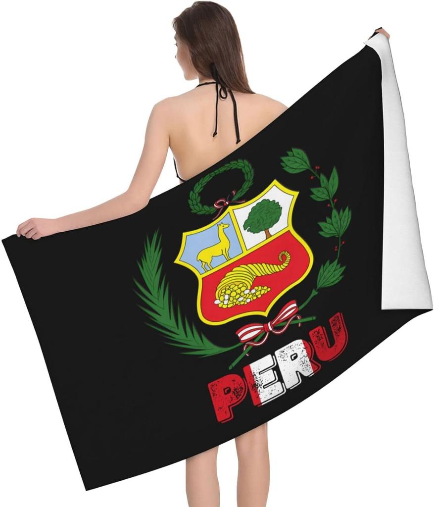 Dominican Republic Flag Beach Towel Fashionable Bath National Flag Style Blanket Lightweight Vintage Beach Towel Thin Towels