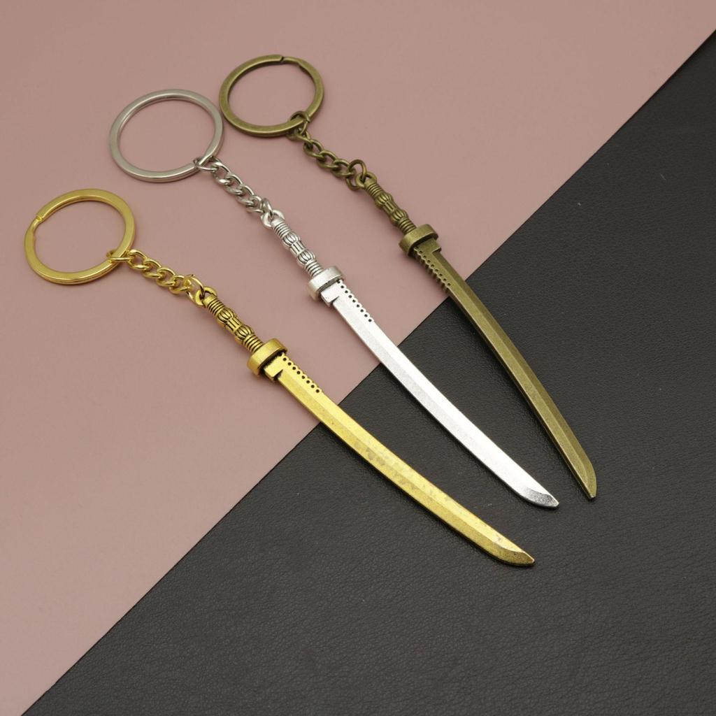 Silver Tibetan Sword Dagger Keychain Pendant