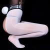 "Bunny Girl Shiny Stockings with Detachable Rabbit Tail: Sexy Open Crotch Romper Gift Box"