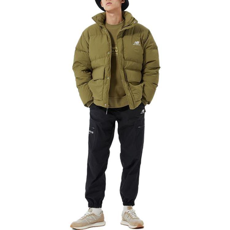 New Balance Down Jackets Men's Army Green Stand Collar Moderate Other AMJ14309-OV