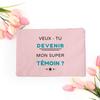 Do You Want To Be My Witness French Print Makeup Bag Female Neceser Toiletry Storage Linen Zipper Bags Wedding Gift for Witness