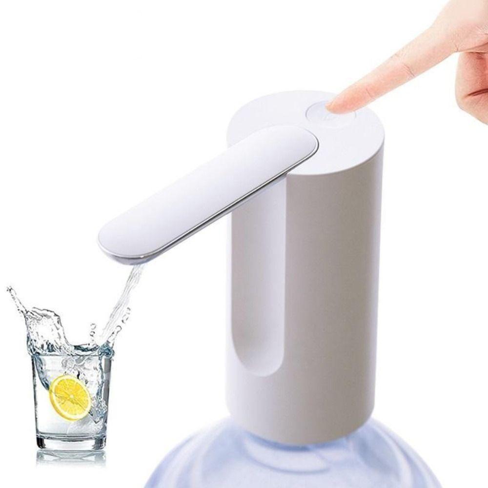 

Button Control Foldable Water Bottle Pump Electric Automatic Dispenser Pump for Home білий