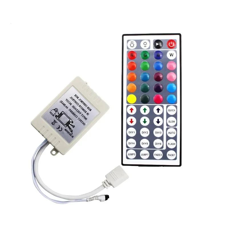 DC 12V LED Controller Single Dual Wire Output Panel Controller 44key IR Remote Controller for RGB 5050 3528 SMD LED Strip Light