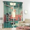 2pcs   2D FLAT PRINTING Curtains (Without Rod) SurgicalRoom Popular Curtain Cloth Versatile Durable Polyester Curtains