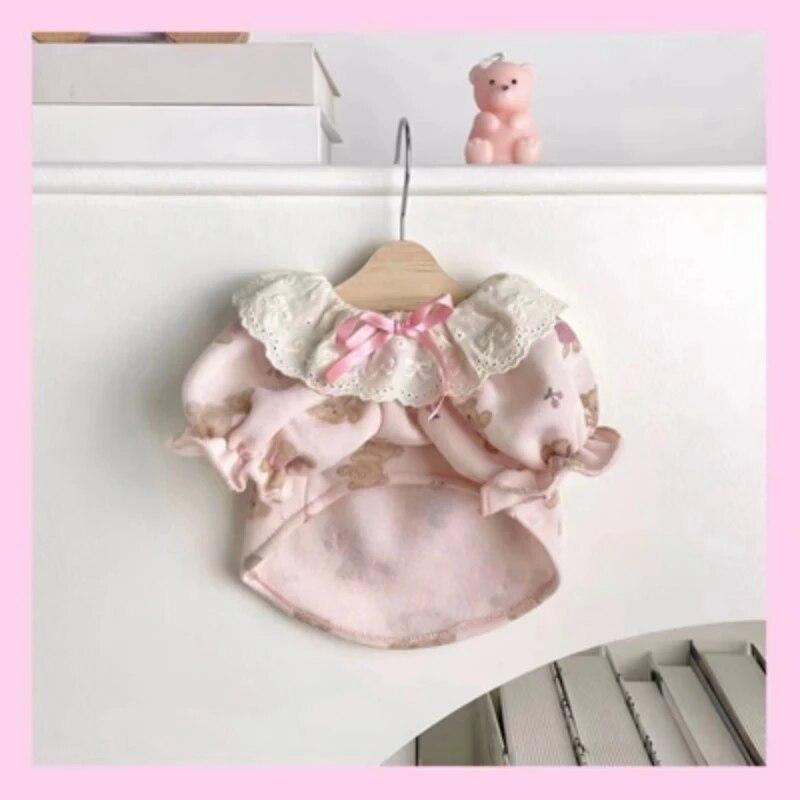 

Pink Bear Princess Bubble Sleeve Ruffle Collar Cute Pet Clothes Cat and Dog