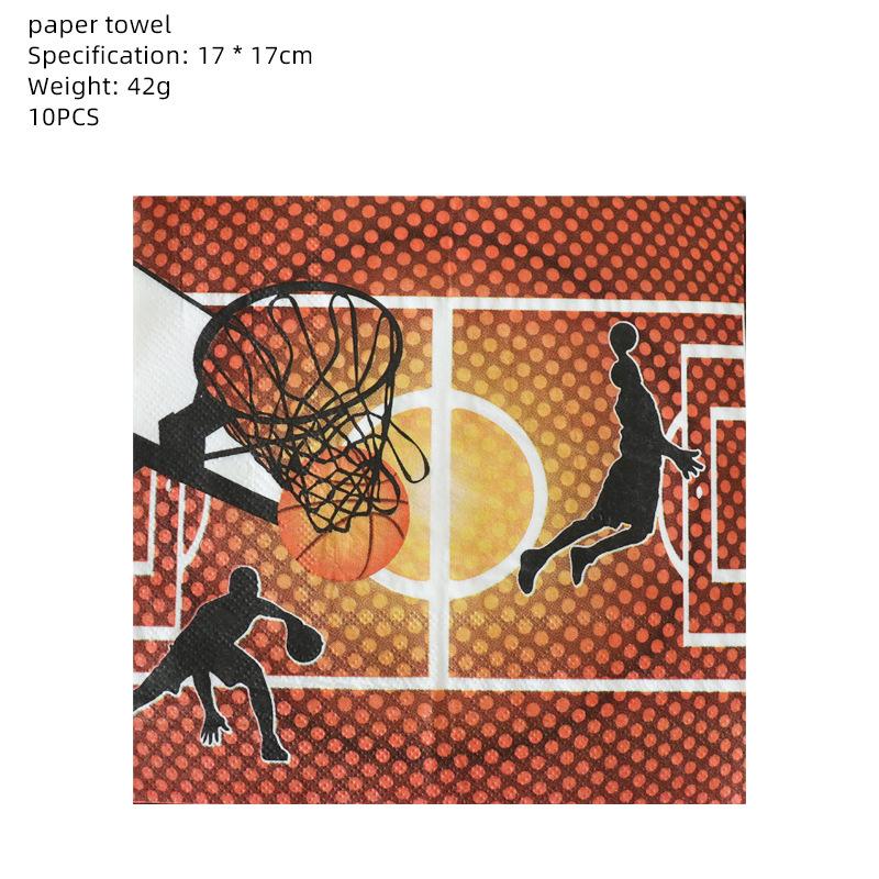 Basketball Theme Birthday Party Decoration And Arrangement Props Only Paper Plates, Paper Cups, Paper Towels, Flags, Banners, Tablecloths