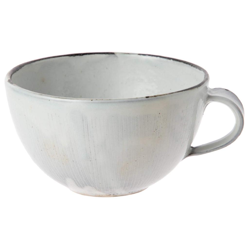 Marui Seito Shigaraki Ware Hechimon Soup Mug, Comb-patterned Powder-glazed