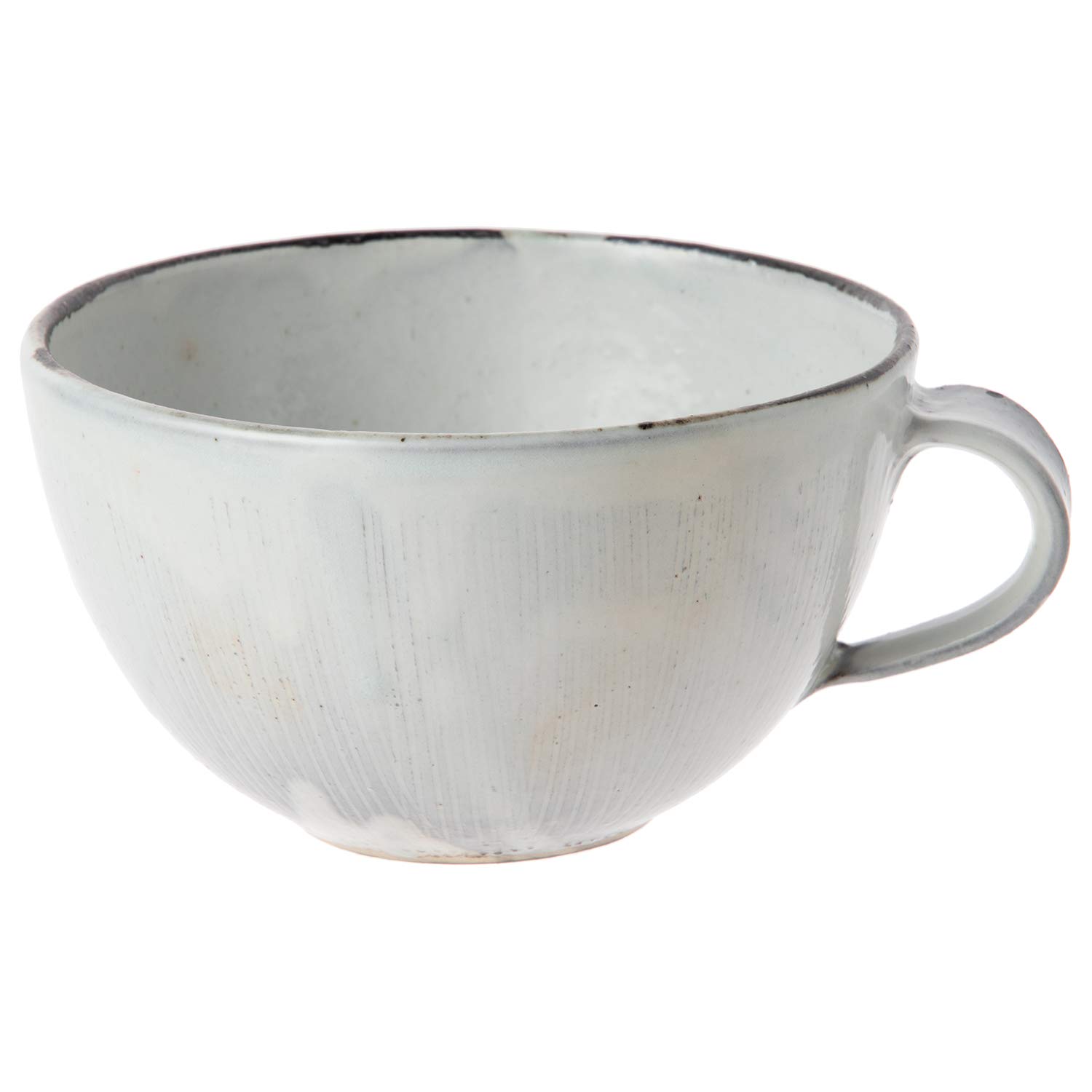 

Marui Seito Shigaraki Ware Hechimon Soup Mug, Comb-patterned Powder-glazed