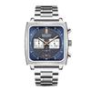 Men's fashionable versatile square multi-function timing three-eye six-pin luminous calendar watch