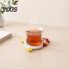 Fun Coffee Cup Coaster Cute Chicken Coaster, 3D Printed Reusable Drink Heat Soft Silicone Insulation Table Protection Mat for Home Office