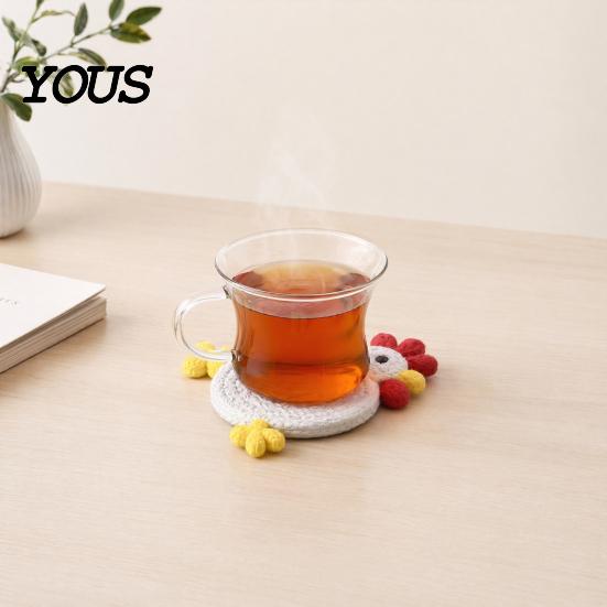 Fun Coffee Cup Coaster Cute Chicken Coaster, 3D Printed Reusable Drink Heat Soft Silicone Insulation Table Protection Mat for Home Office