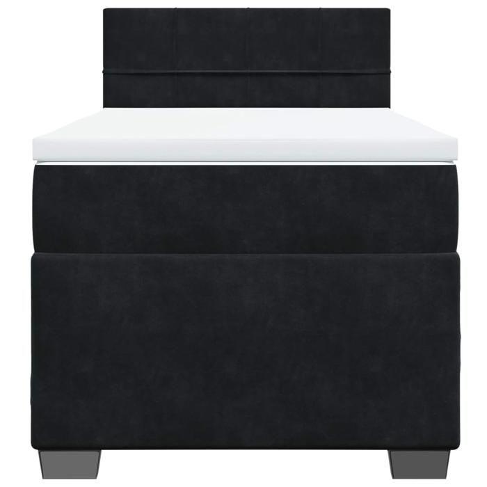 Maison Exclusive - Sommier à lattes de lit avec matelas Noir 100x200 cm Velours