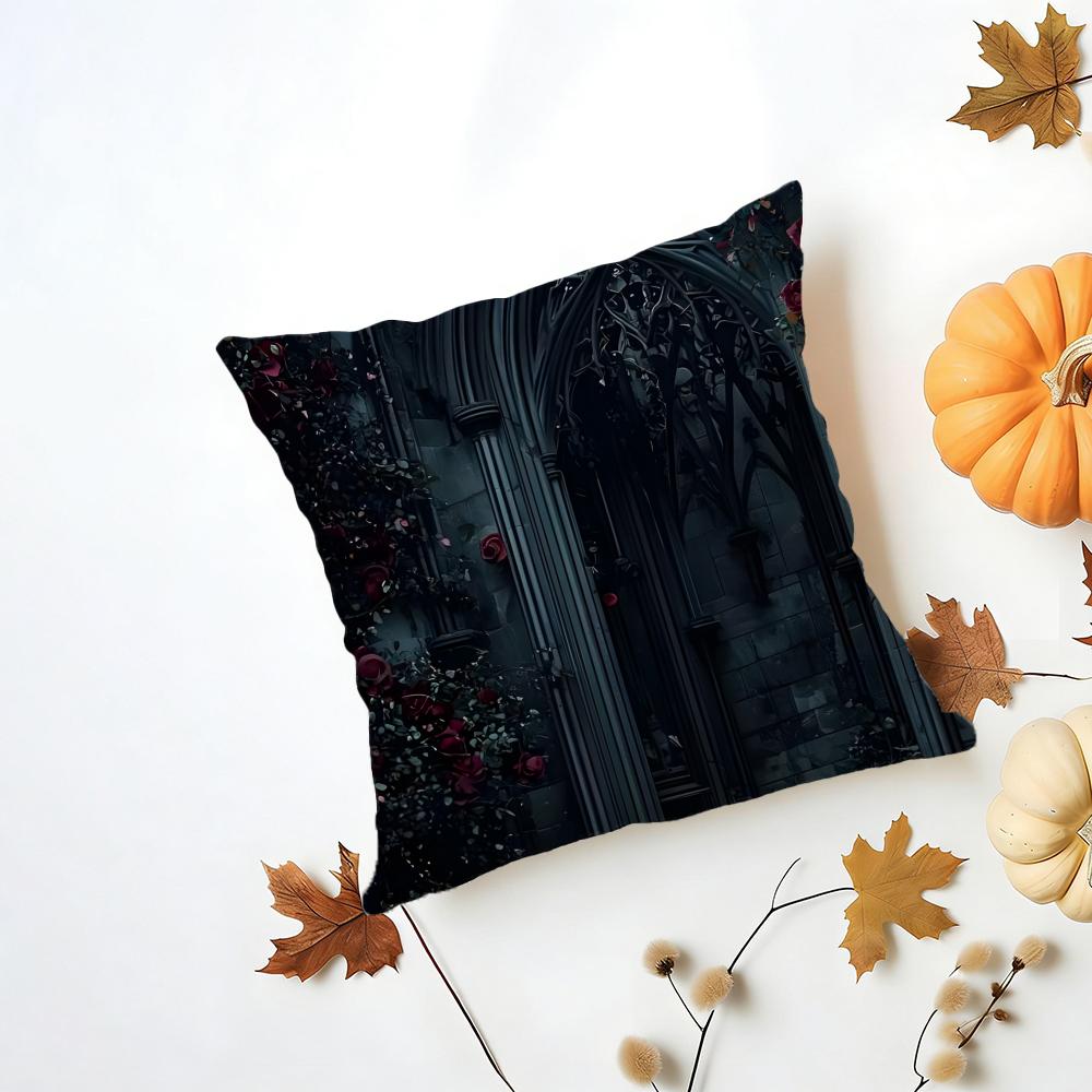 Dark Color Scheme Cushion Cover Washable Linen Pillowcase Soft  for Daily Sofa Bed Home Room Decor