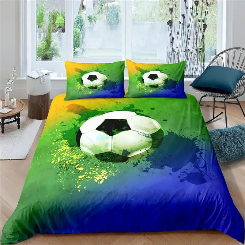 Football Bedding Set Printing Pillowcase Quilt Cover Soccert Duvet Covers Home Textiles Queen King Size Bed for Kids Teens Men