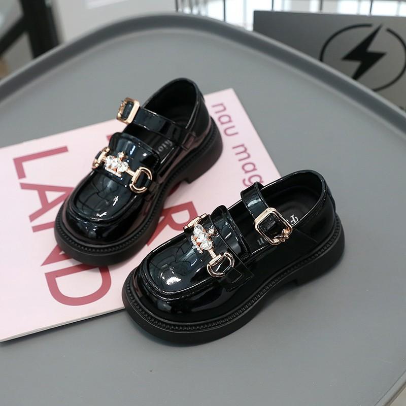 

Spring New Fashion Girls Casual Comfortable Wear-resistant Soft-soled Leather Shoes 27 чорний