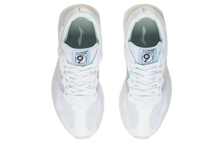 Li Ning Fangyuan Classic Low Top Sports Casual Shoes Women's White Blue AGCS018-3