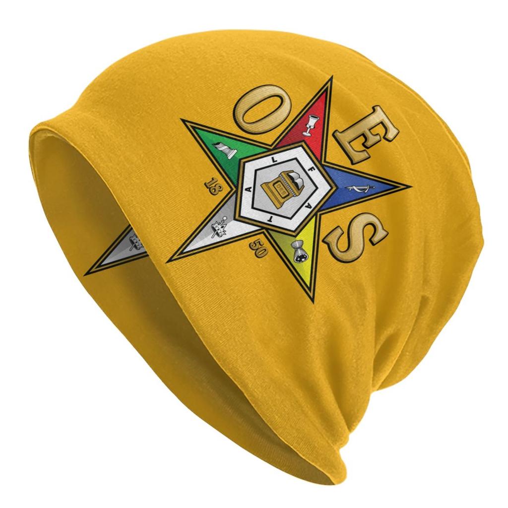 Custom OES Emblem Order Of The Eastern Star Skullies Beanies Caps For Unisex Women Unisex Winter Warm Knitted Hat Adult Bonnet Hats