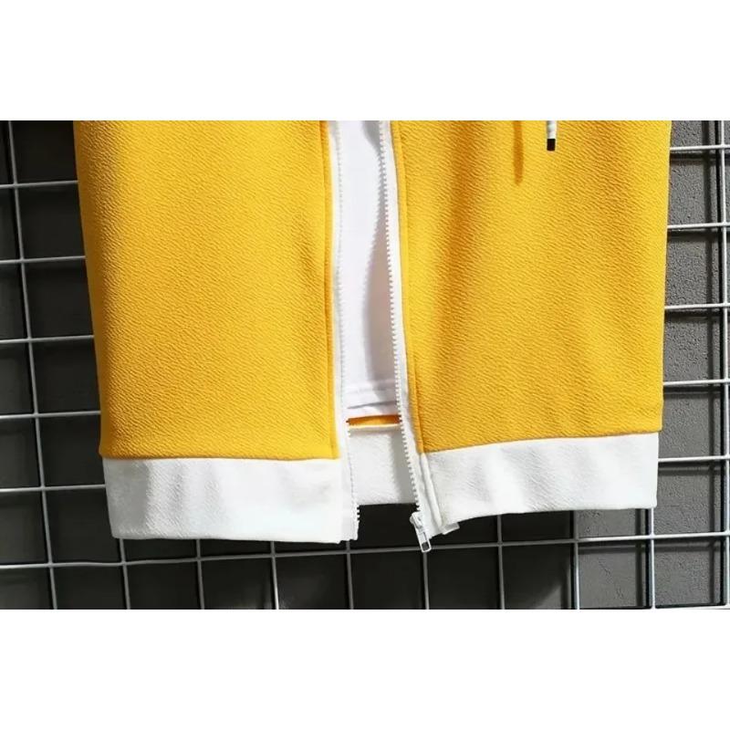 Felpe con cappuccio alla moda da uomo Estate Abbigliamento da uomo T-shirt Cerniera Cappuccio Cartone animato Stampa Casual con cappuccio Manica corta Uomo