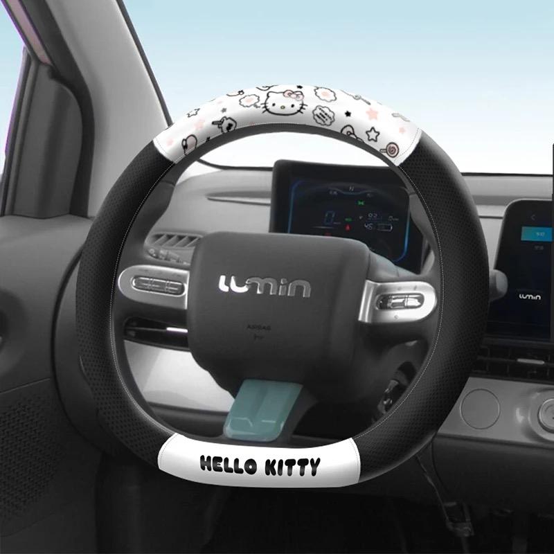 Kuromi Universal Car Steering Wheel Cover 2025 Cute My Melody Cartoon Round D-Type Anti-Slip Protection Car Steering Covers
