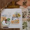 40pcs Natural Stickers Journaling Stationery Transparent PET Flowers Leaves Plants Deco Stickers