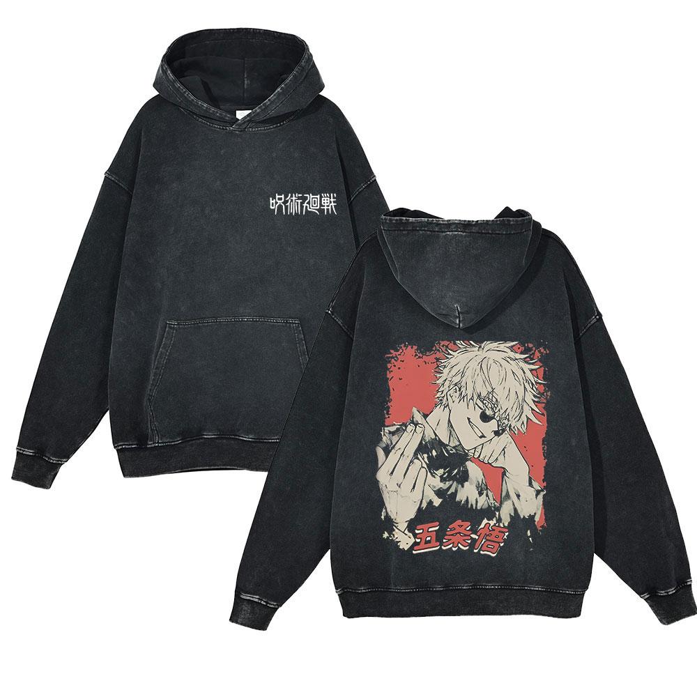 Anime Jujutsu Kaisen Geto Suguru Funny Print Hooded Men Women Cotton Hoodies Plus Size Streetwear Harajuku Vintage Sweatshirt