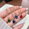 Color Cultivation Gemstone Pendant Necklace Women's Fashion Versatile Premium Accessories Collarbone Chain