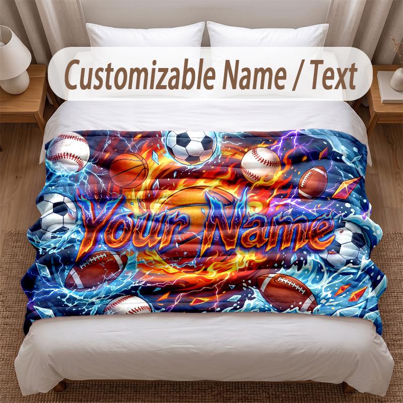 Other Similar Designs Theme Soft Blanket Personalized Custom Name Text Print Warm Blanket Home Sofa Bedroom Decor