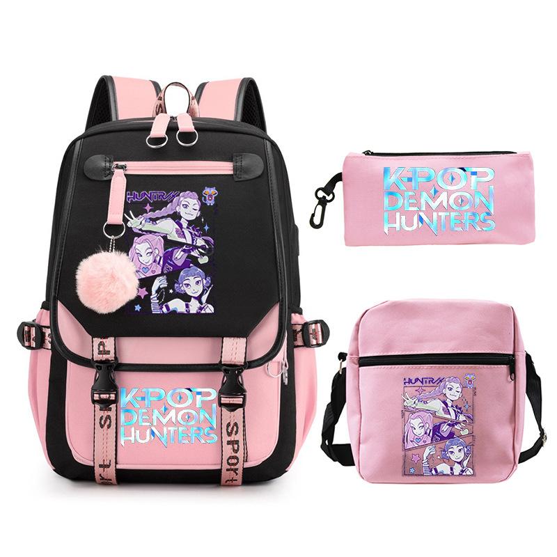

KPop Demon Hunters Fashion Student School Bag Shoulder Backpack Casual Pencil Bag no specification