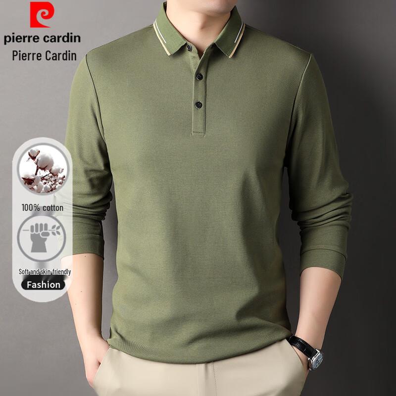 Pierre Cardin Men s 100% Cotton Business Casual Long Sleeve Polo Shirt XL