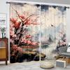 2pcs Chinese Mountain Lnk Painting Print Curtain,  Digital Printing Curtains for Living Room Bedroom Kitchen Study, Home Decor
